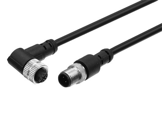 M8---3芯連接器線(xiàn)束 180°公頭---90°母頭